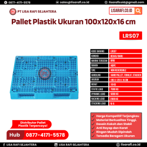 Pallet Plastik Bekas/Baru Ukuran 100x120x16 cm - LRS07