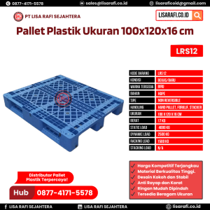 Pallet Plastik Bekas/Baru Ukuran 100x120x16 cm - LRS12