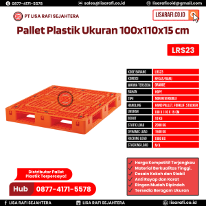 Pallet Plastik Bekas/Baru Ukuran 100x110x15 cm - LRS23