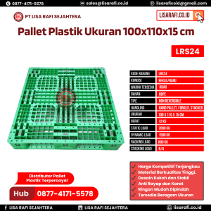 Pallet Plastik Bekas/Baru Ukuran 100x110x15 cm - LRS24