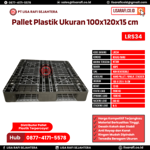 Pallet Plastik Bekas/Baru Ukuran 100x120x15 cm - LRS34