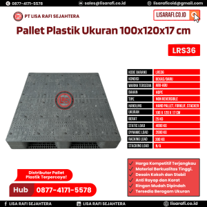 Pallet Plastik Bekas/Baru Ukuran 100x120x17 cm - LRS36