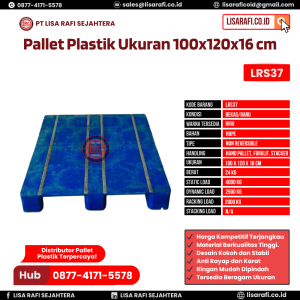 Pallet Plastik Bekas/Baru Ukuran 100x120x16 cm - LRS37