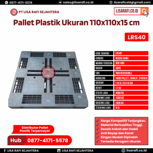 Pallet Plastik Bekas/Baru Ukuran 110x110x15 cm - LRS40