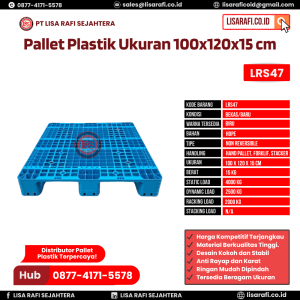 Pallet Plastik Bekas/Baru Ukuran 100x120x15 cm - LRS47