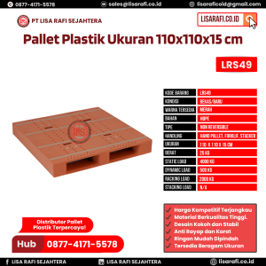 Pallet Plastik Bekas/Baru Ukuran 110x110x15 cm - LRS49