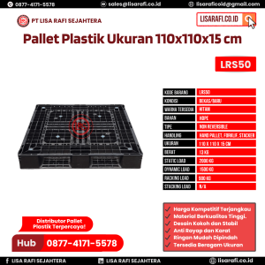 Pallet Plastik Bekas/Baru Ukuran 110x110x15 cm - LRS50