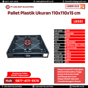 Pallet Plastik Bekas/Baru Ukuran 110x110x15 cm - LRS51