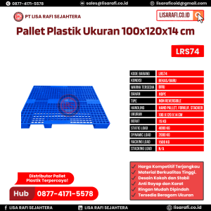 Pallet Plastik Bekas/Baru Ukuran 100x120x14 cm - LRS74
