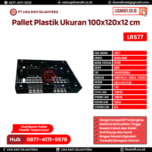 Pallet Plastik Bekas/Baru Ukuran 100x120x12 cm - LRS77