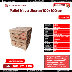 Pallet Kayu Bekas/Baru Ukuran 100x100 cm - LRSK01